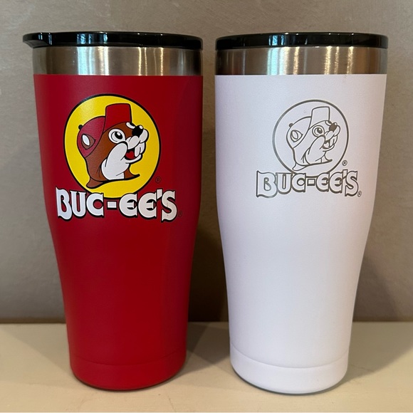 bucees Other - Buc-ees 20oz Yukon Travel Mugs Stainless Steel Beaver Red White Tumblers Bucees